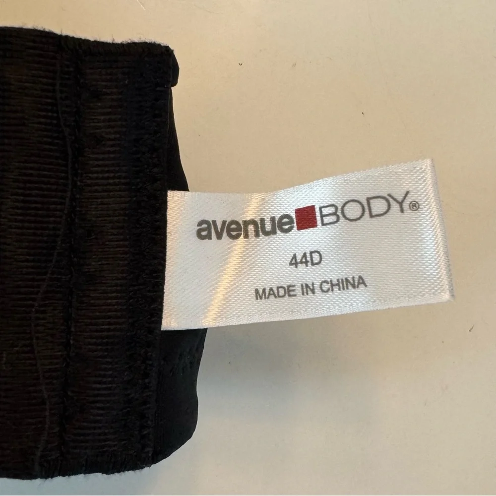Avenue Body Perfect Back Smoother Bra Black 44D Black Underwire New NWT Everyday